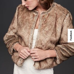 Never worn David’s bridal faux fur jacket